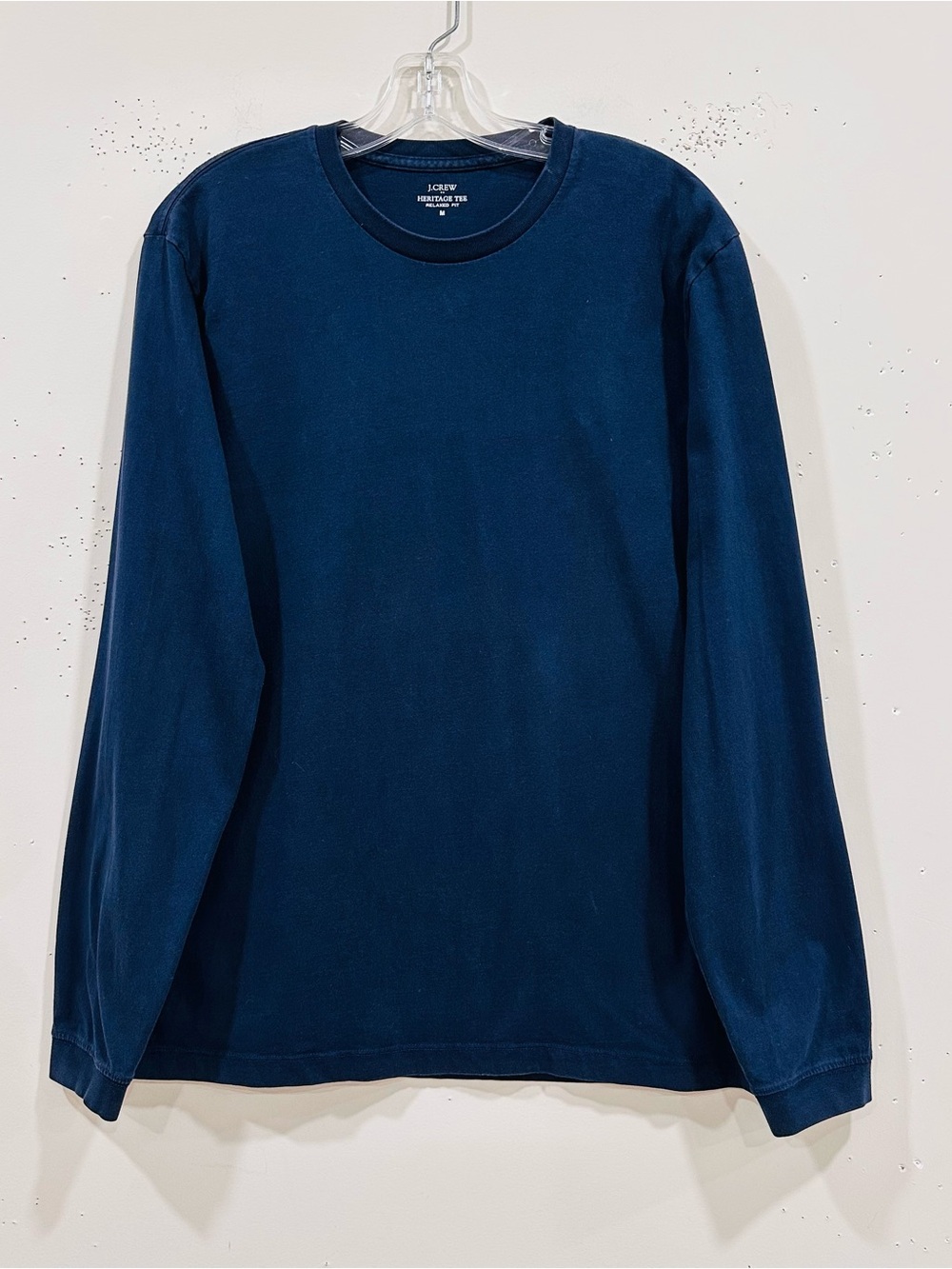 J.Crew Men's Heritage Tee Long Sleeve T-Shirt Relaxed Fit Size M Navy Blue